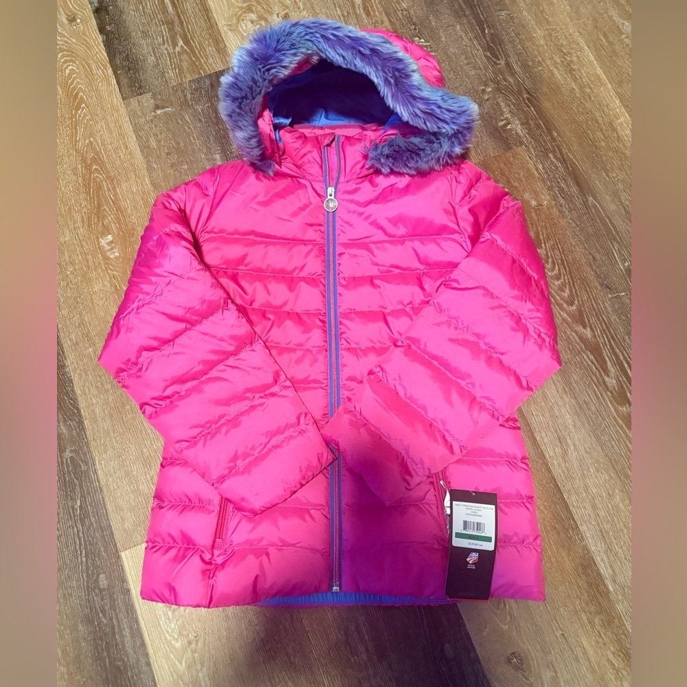 GIRLS' SPYDER TIMELESS HOODY FAUX FUR down jacket